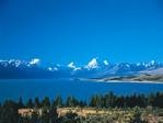 View of Mt Cook across Lake Pukaki